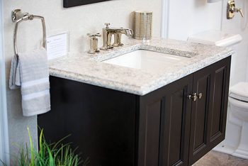 Kohler Batiste Black vanity and the Margaux® Polished Nickel faucet